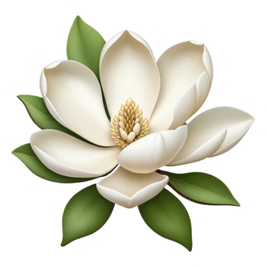 White magnolia flower sticker