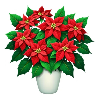 super big bouquet Poinsettia, stem, leaf sticker