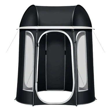 Tall Oval Narrow Pop up standing tent black for spray tan sticker