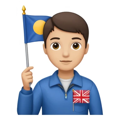 Guide + small flag, Tour Group. sticker