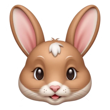 wink rabbit with one ear up sticker