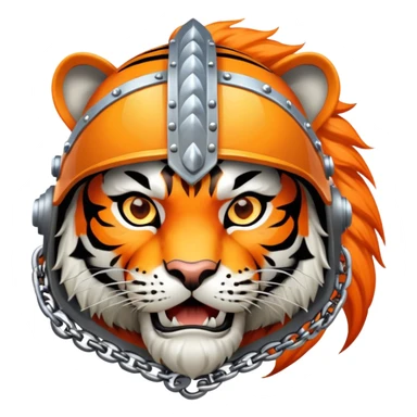 Russian bogatyr tiger with helmet and chainmail sticker