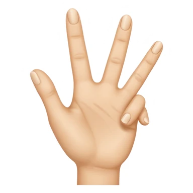 Three fingers up of a beige hand sticker