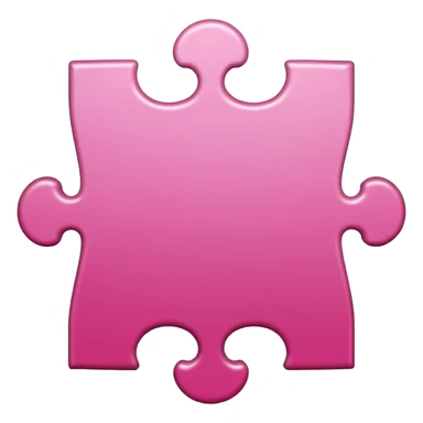 puzzle piece emoji, classic jigsaw shape, pink sticker
