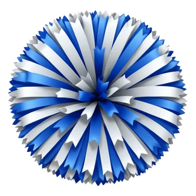 White, blue, silver cheerleading pom poms only sticker