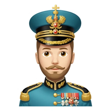 Nicholas II, Russian tsar, ornate uniform sticker