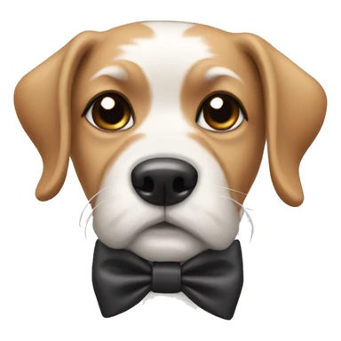 Dog wearing a bow tie  sticker