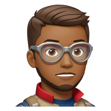 sam wilson with short hair, side-whiskers, and wear red-white safety glasses from  from captain america: civil war sticker