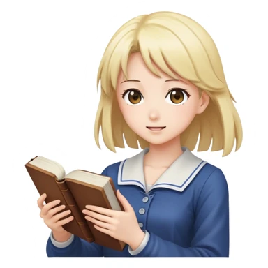 An anime girl throwing a dictionary  sticker