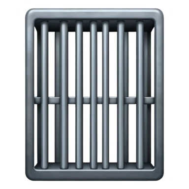 If there was a jail cell emoji in iOS, how would you design and iOS style emoji. Create an jail cell emoji with no prisoner. (Not a cage must be 4 rods facing) sticker