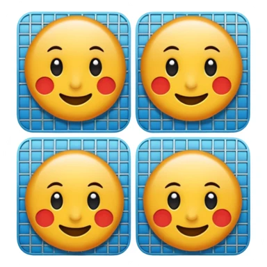 overlapping images, one realistic and one digital grid sticker