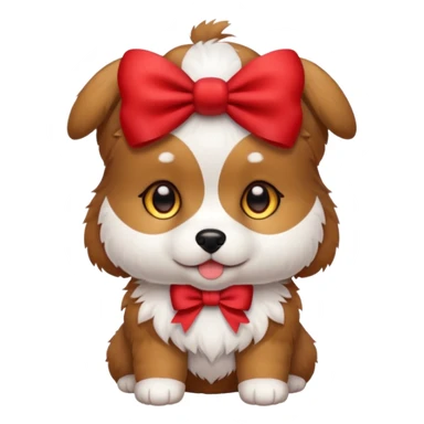 Cute puppy with bow sticker