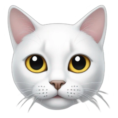 white cat with black spot sticker