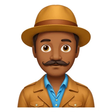 Retro 70s man face sticker