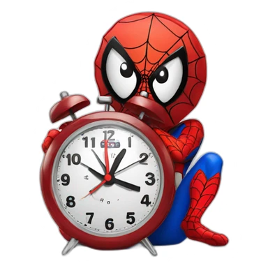 Funny spiderman alarm clock for kids sticker