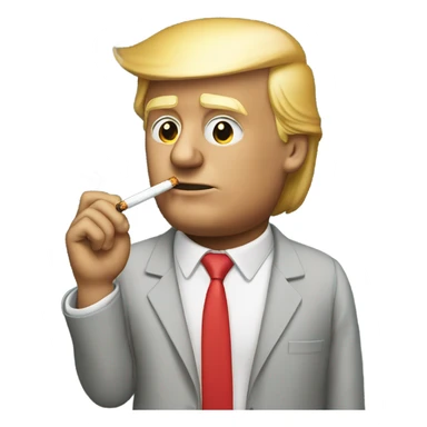 Donald trump with a cigarette  sticker