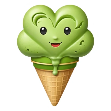 heart shape matcha ice cream sticker