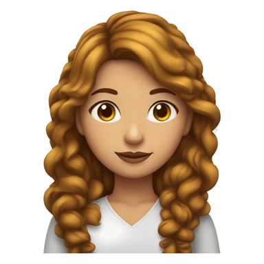 una chica pelirroja, pelo rizado largo, con ojos color miel y piel blanca sticker