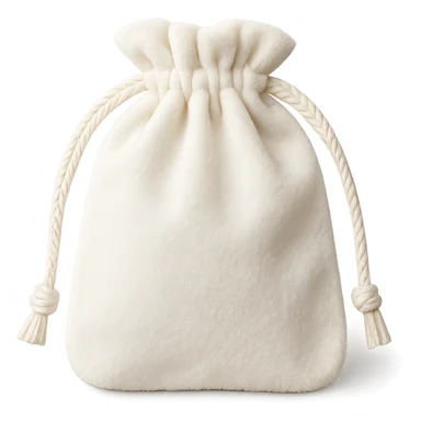 white velvet jewelry pouch sticker