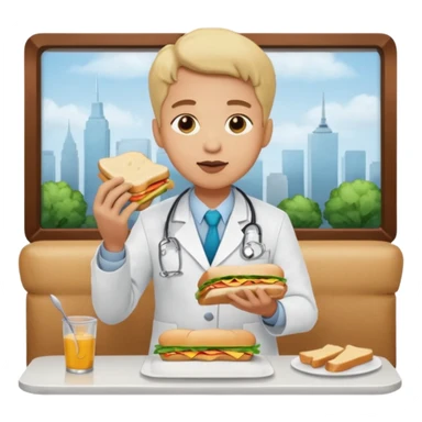 ligth doctor eating in restaurant full body sticker