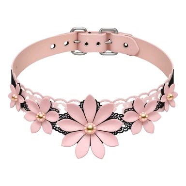 Pastel pink Lolita Sakura flower choker sticker