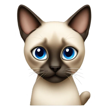 Cute Siamese Cat with big blue cross eyes  sticker