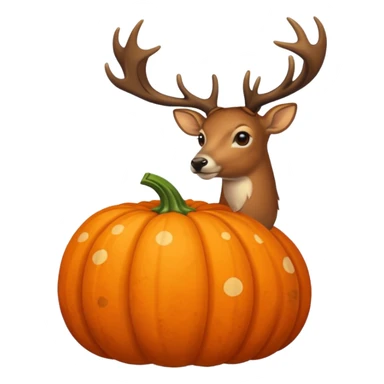 Autumn pumpkin and Deer sticker
