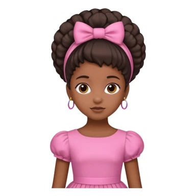 black girl kid with Bouffant sticker