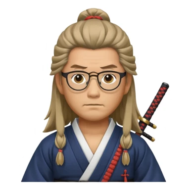 Long Haired Samurai with Glasses, Samurai with long hair tied back and glasses


 sticker