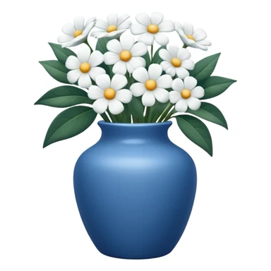 White Flowers in a blue vase sticker