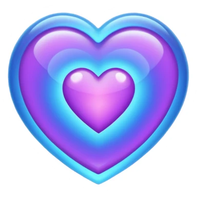 purple heart with a blue glow sticker
