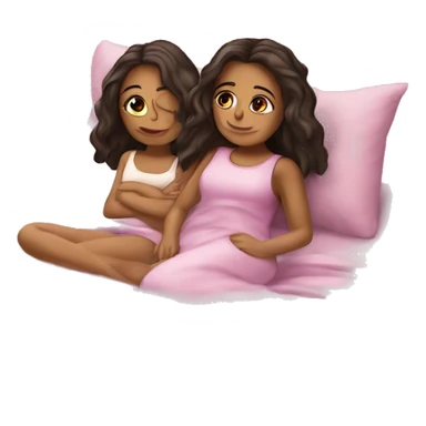 Duas meninas dormindo juntas  sticker
