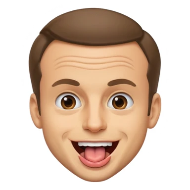 macron qui tire la langue sticker