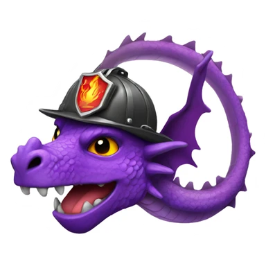 Purple dragon with Firefighter helmet sticker