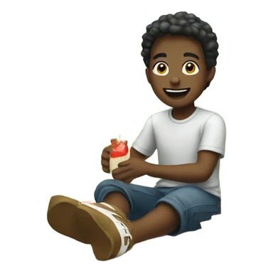 boys enjoying picnic outdoors sticker