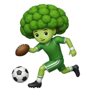 Broccoli playing football sticker
