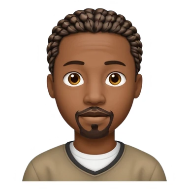 Hazme un emoji de un hombre negro con trenzas cortas, pero no tanto y una pequeña perilla sin bigote sticker