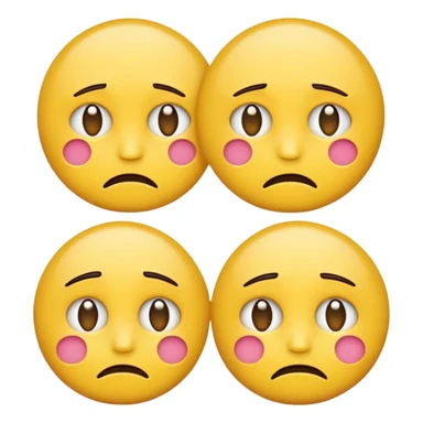 two emojis not happy stuck together no pink cheeks sticker