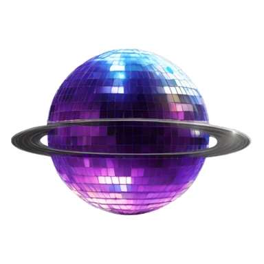 Disco ball Saturn sticker