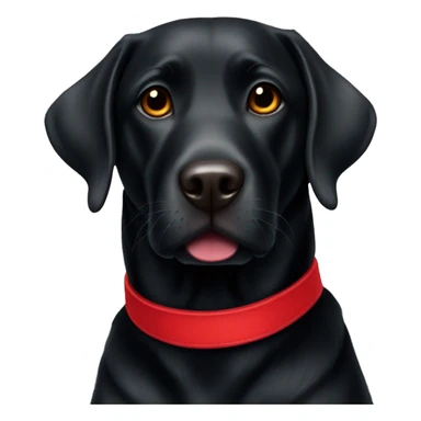 Black lab with red collar sticker