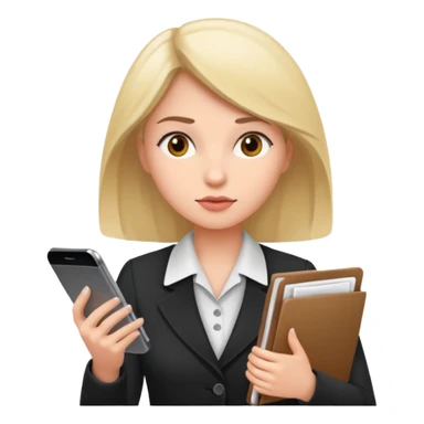 same woman but leaving documents to phone sticker