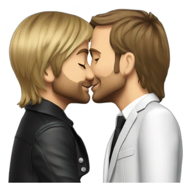 David Guetta kissing Emmanuel Macron sticker