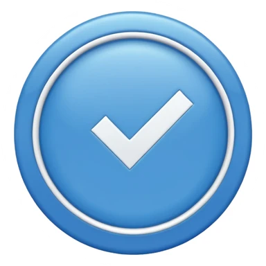 A blue circle with a white checkmark in the middle sticker