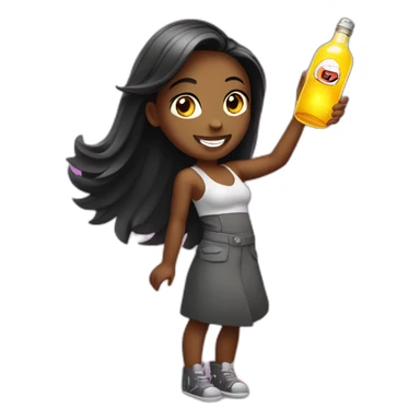 Bottle girl in nightclub holding a lit up sign sticker