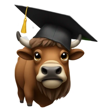 bison in graduation cap sticker