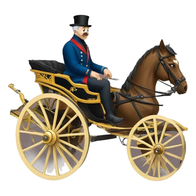 a man sits in a horse-drawn carriage from Russia in the 19th century sticker