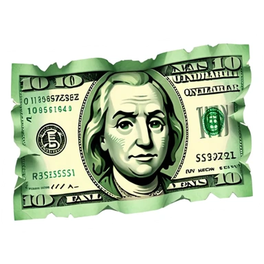 Ripped dollar bill sticker