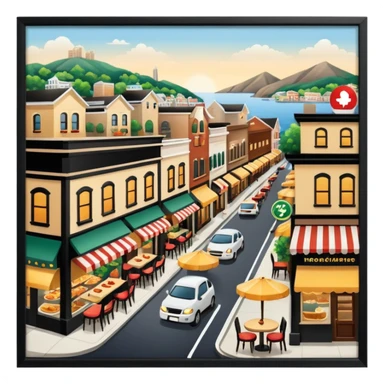 Hometown with many restaurants sticker