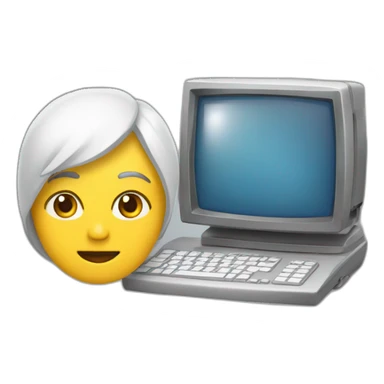 persina con una computadora sticker