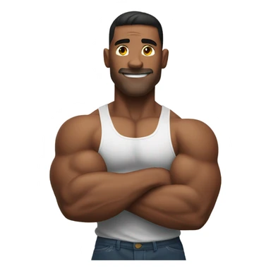 Muscle man flexing  sticker